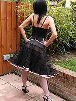 mature in stilettos and black stockings