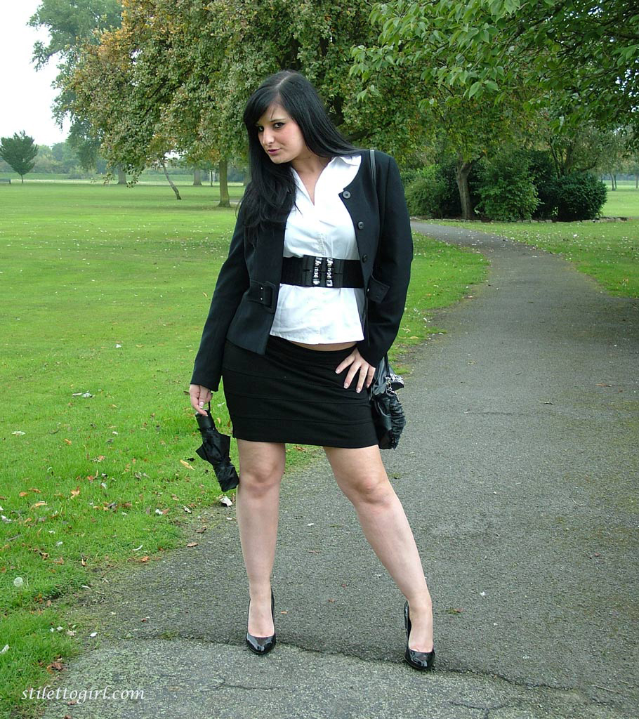 business woman in stilettos and nylons