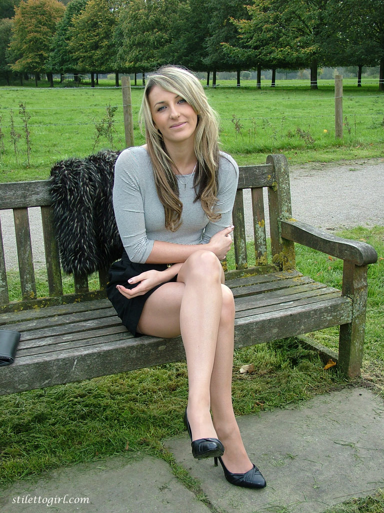 business woman in pumps and pantyhose