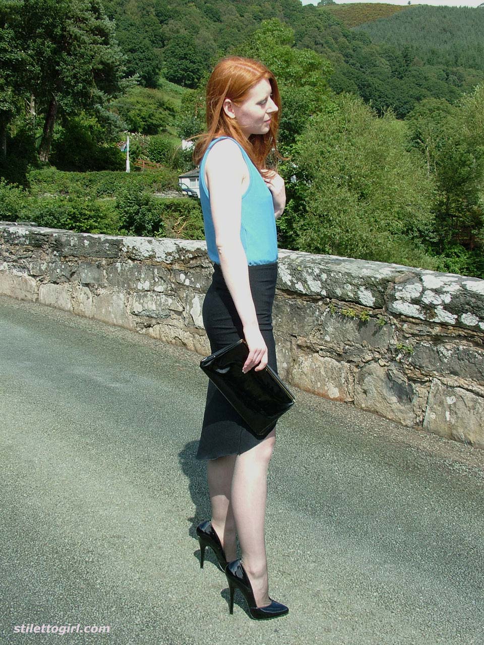 business woman in pumps and stockings
