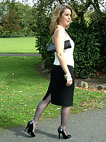 business woman in stilettos and nylons