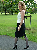 office girl in heels and nylons