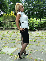 secretary in heels and nylons