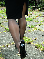 office girl in high heels and stockings