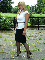 office whore in heels and pantyhose