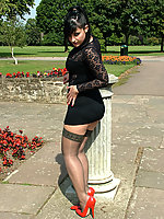 legs in platforms and black stockings