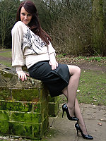 business woman in heels and stockings
