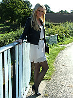 secretary in pumps and tights
