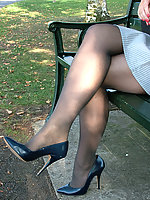 secretary in high heels and pantyhose