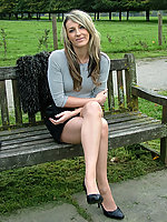 business woman in pumps and pantyhose