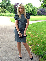 teen secretary in high heels and nylons