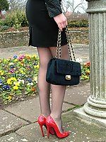 teen secretary in heels and nylons