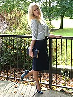 teen secretary in high heels and nylons