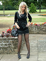 secretary in high heels and pantyhose