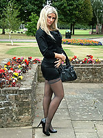 office girl in high heels and nylons