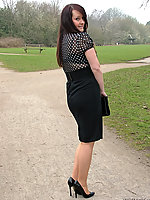 business woman in heels and nylons