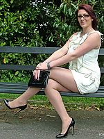 lady in high heels and nylons
