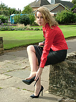 teen secretary in pumps and ff stockings