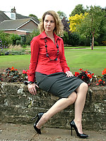 business woman in high heels and nylons
