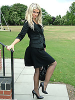 girl in platforms and nylons