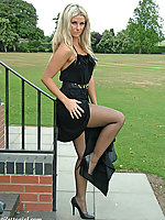 girl in high heels and pantyhose