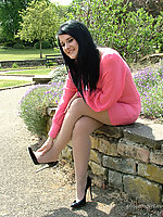 girl in stilettos and seamless stockings