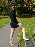 secretary in high heels and pantyhose