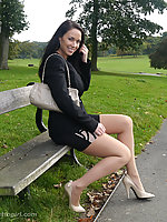 sexy teen secretary in heels and nylons